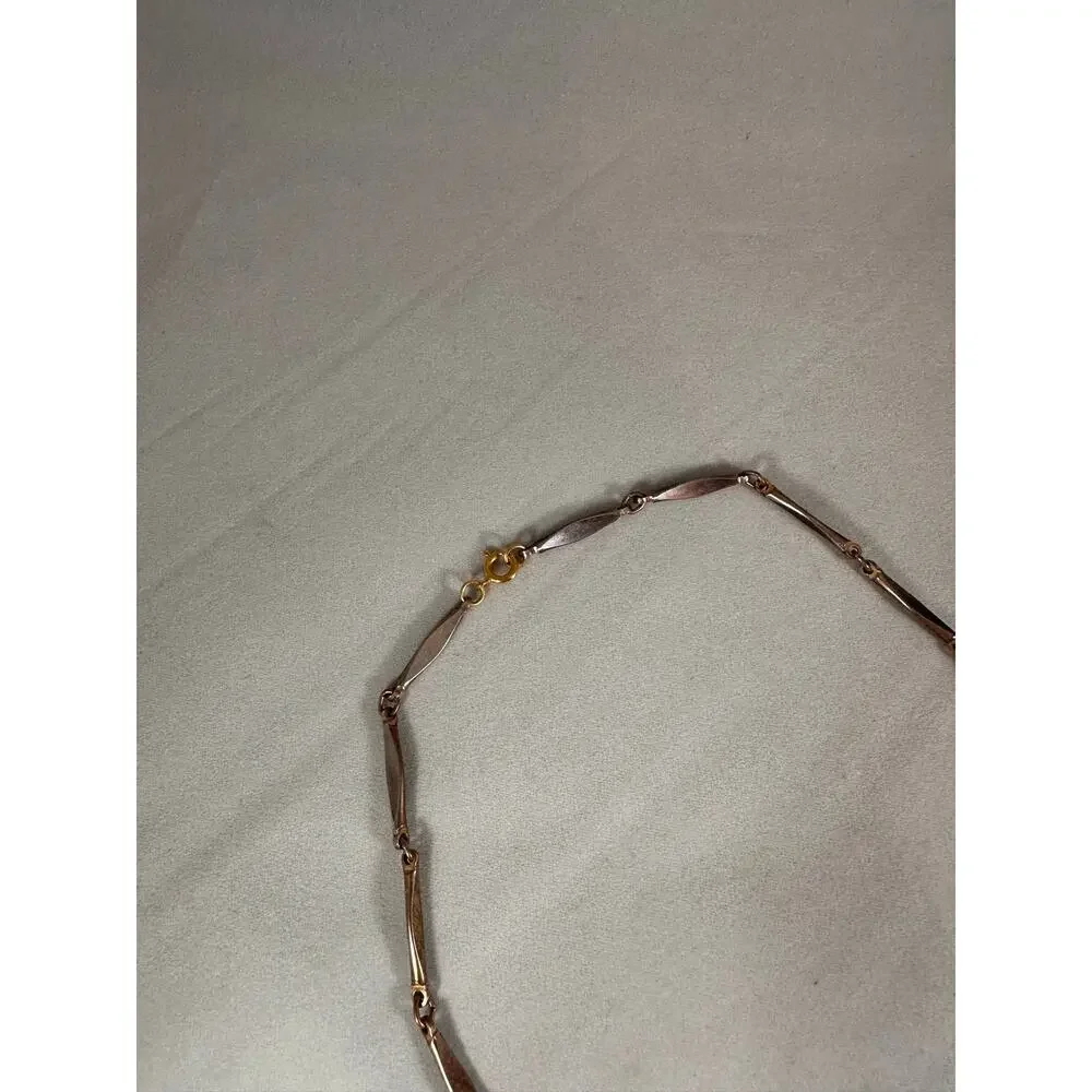 Vintage Unsigned Enamel Flower Station Necklace 17